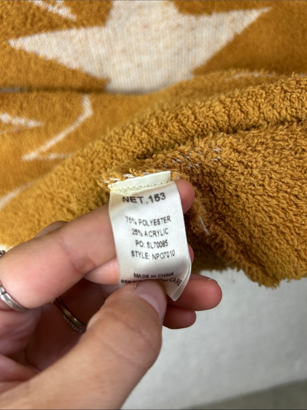 Net 153 Cozy Star-Print Oversized Sweater - Mustard Cream - Picture 4 of 5